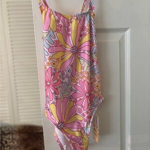 Colorful Floral Kids One Piece Swimsuit